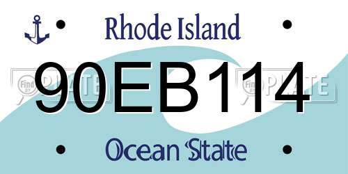 90EB114 Rhode Island License Plate