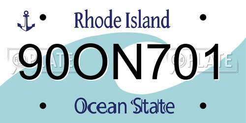 90ON701 Rhode Island License Plate