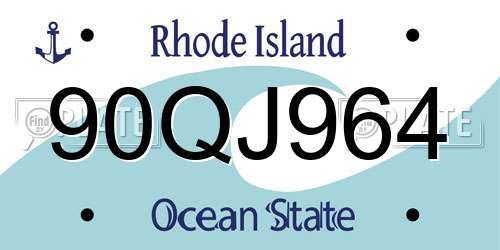90QJ964 Rhode Island License Plate