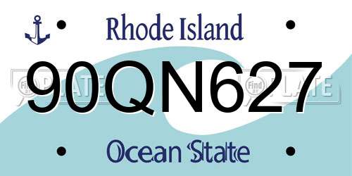 90QN627 Rhode Island License Plate