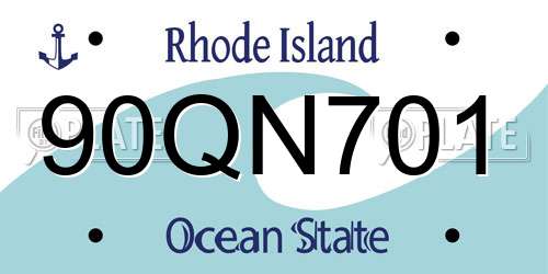 90QN701 Rhode Island License Plate