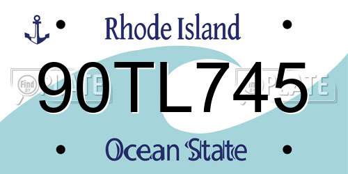 90TL745 Rhode Island License Plate