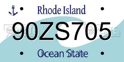 90ZS705 Rhode Island License Plate