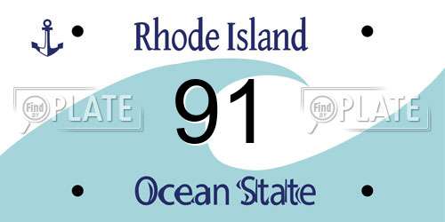 91 Rhode Island License Plate