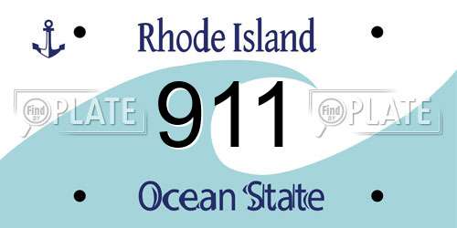 911 Rhode Island License Plate