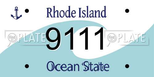 9111 Rhode Island License Plate