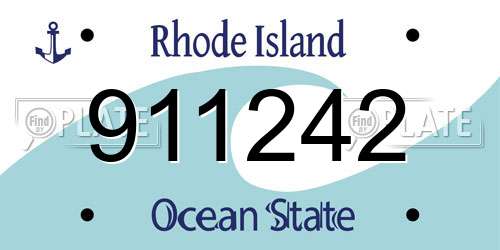 911242 Rhode Island License Plate