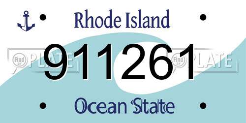 911261 Rhode Island License Plate