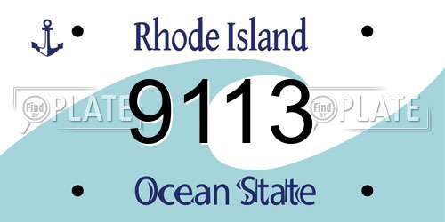 9113 Rhode Island License Plate