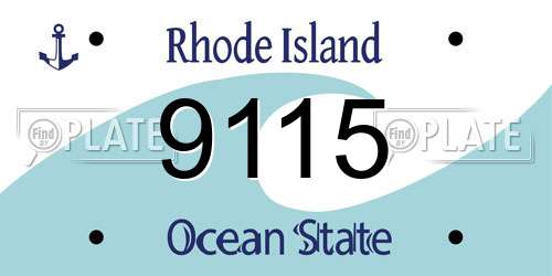9115 Rhode Island License Plate