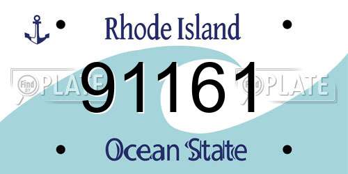 91161 Rhode Island License Plate