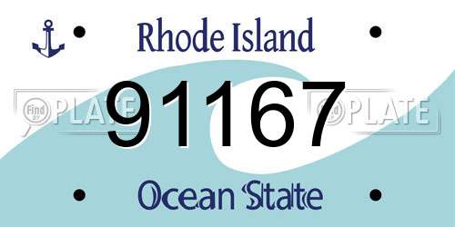 91167 Rhode Island License Plate