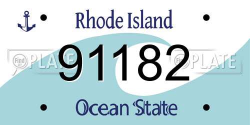 91182 Rhode Island License Plate