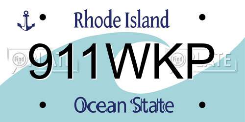 911WKP Rhode Island License Plate