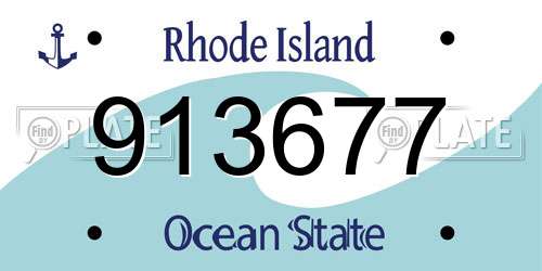 913677 Rhode Island License Plate