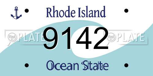 9142 Rhode Island License Plate