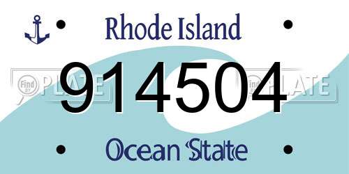 914504 Rhode Island License Plate