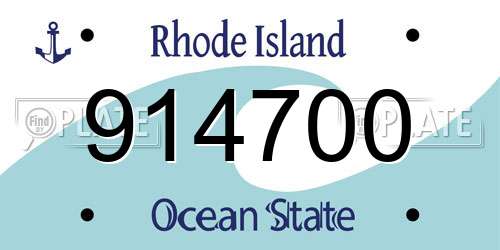 914700 Rhode Island License Plate
