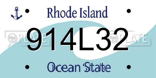 914L32 Rhode Island License Plate