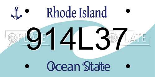 914L37 Rhode Island License Plate