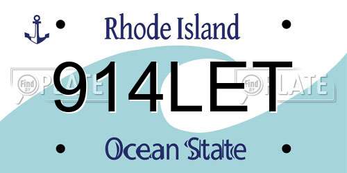 914LET Rhode Island License Plate