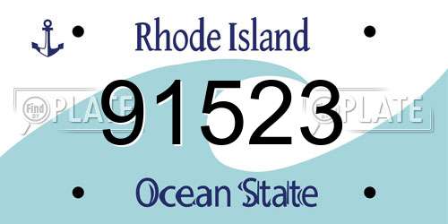 91523 Rhode Island License Plate