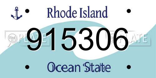 915306 Rhode Island License Plate