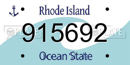 915692 Rhode Island License Plate