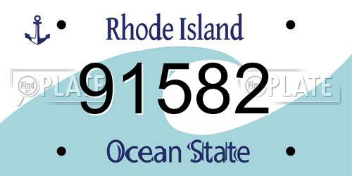 91582 Rhode Island License Plate