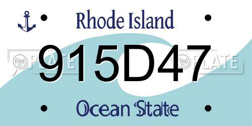 915D47 Rhode Island License Plate