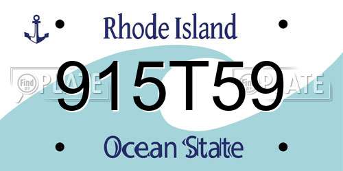 915T59 Rhode Island License Plate