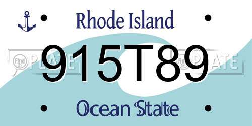 915T89 Rhode Island License Plate