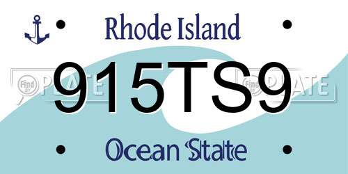 915TS9 Rhode Island License Plate