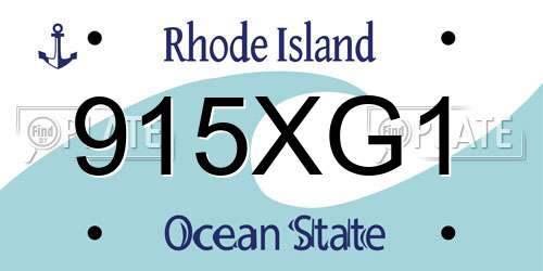 915XG1 Rhode Island License Plate