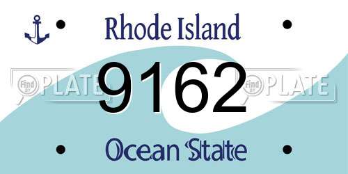 9162 Rhode Island License Plate