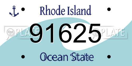 91625 Rhode Island License Plate