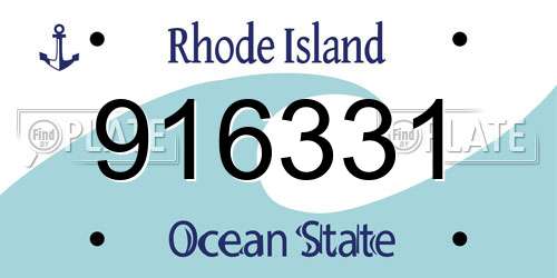 916331 Rhode Island License Plate