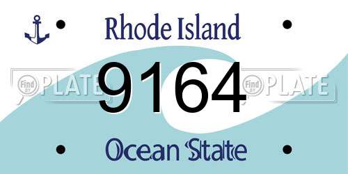9164 Rhode Island License Plate