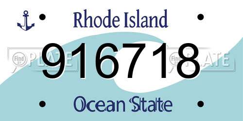 916718 Rhode Island License Plate