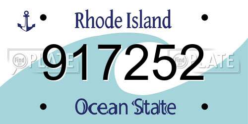 917252 Rhode Island License Plate