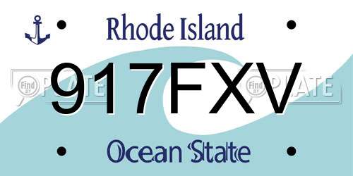 917FXV Rhode Island License Plate