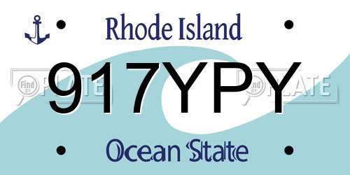 917YPY Rhode Island License Plate
