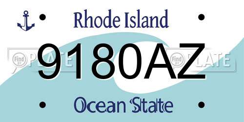 9180AZ Rhode Island License Plate