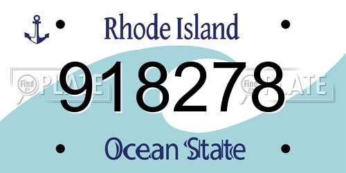 918278 Rhode Island License Plate