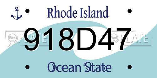 918D47 Rhode Island License Plate
