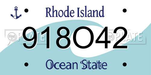 918O42 Rhode Island License Plate