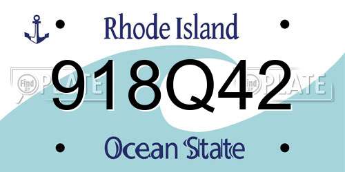 918Q42 Rhode Island License Plate