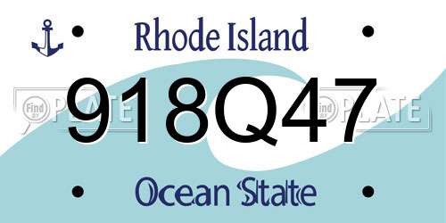 918Q47 Rhode Island License Plate