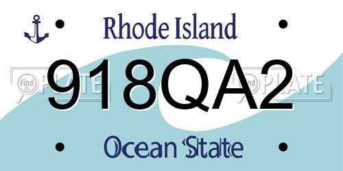 918QA2 Rhode Island License Plate