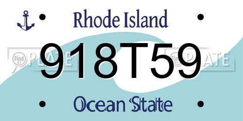 918T59 Rhode Island License Plate